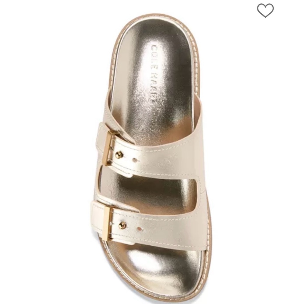 Cole Haan Gold Slide Sandals